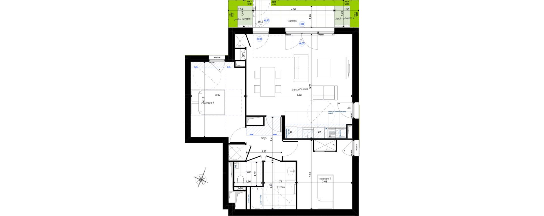 Appartement T3 de 68,39 m2 &agrave; Amboise Centre