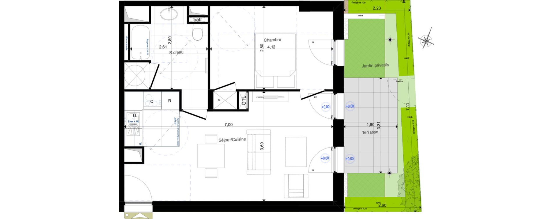 Appartement T2 de 42,93 m2 &agrave; Amboise Centre