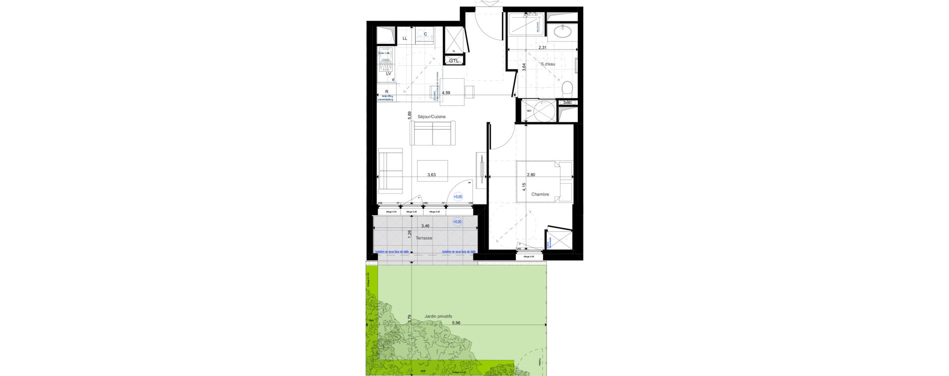 Appartement T2 de 42,06 m2 &agrave; Amboise Centre