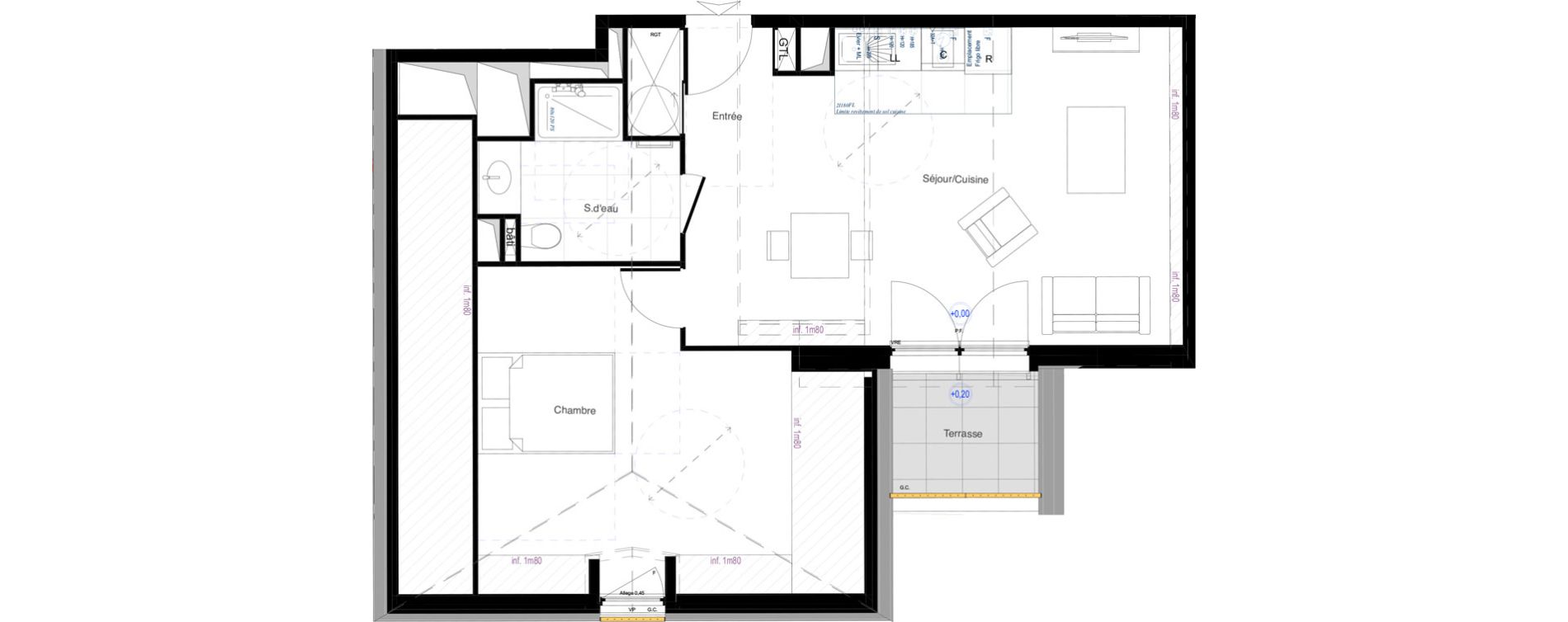 Appartement T2 de 51,08 m2 &agrave; Amboise Centre
