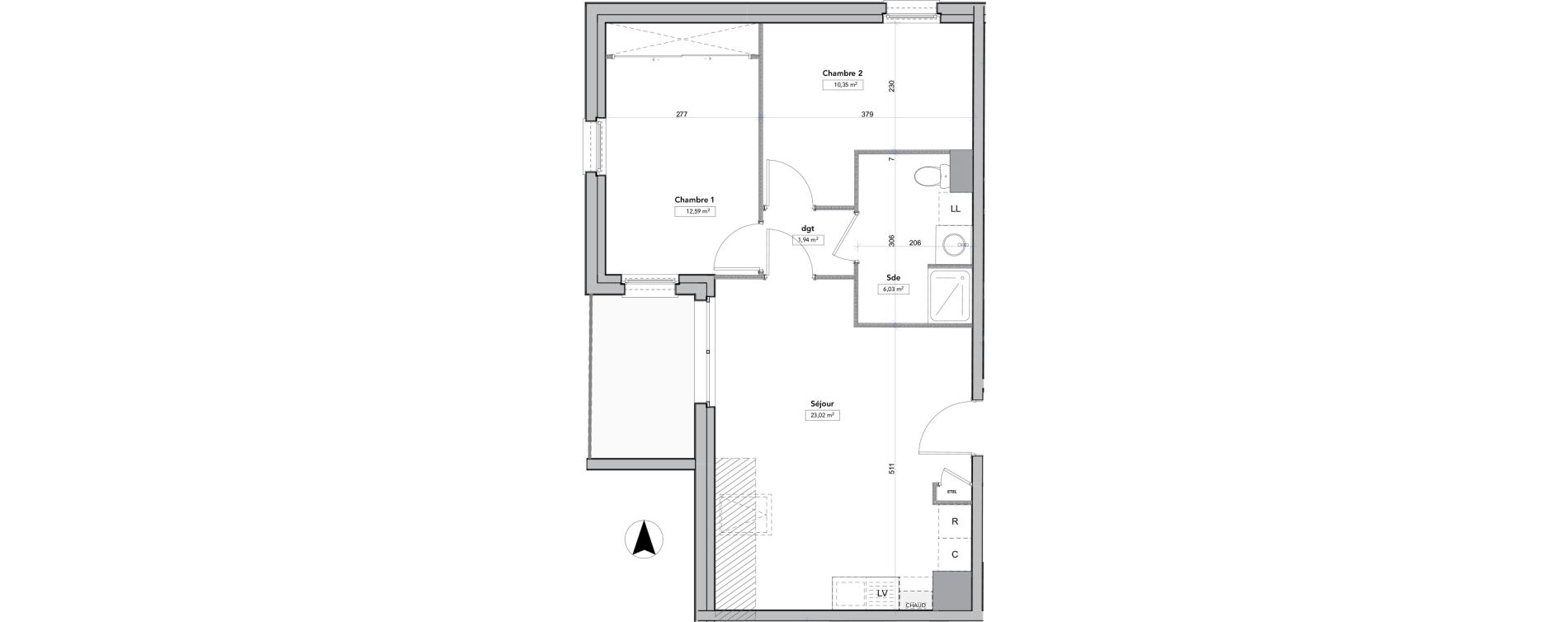Appartement T3 de 53,93 m2 &agrave; Amboise Centre