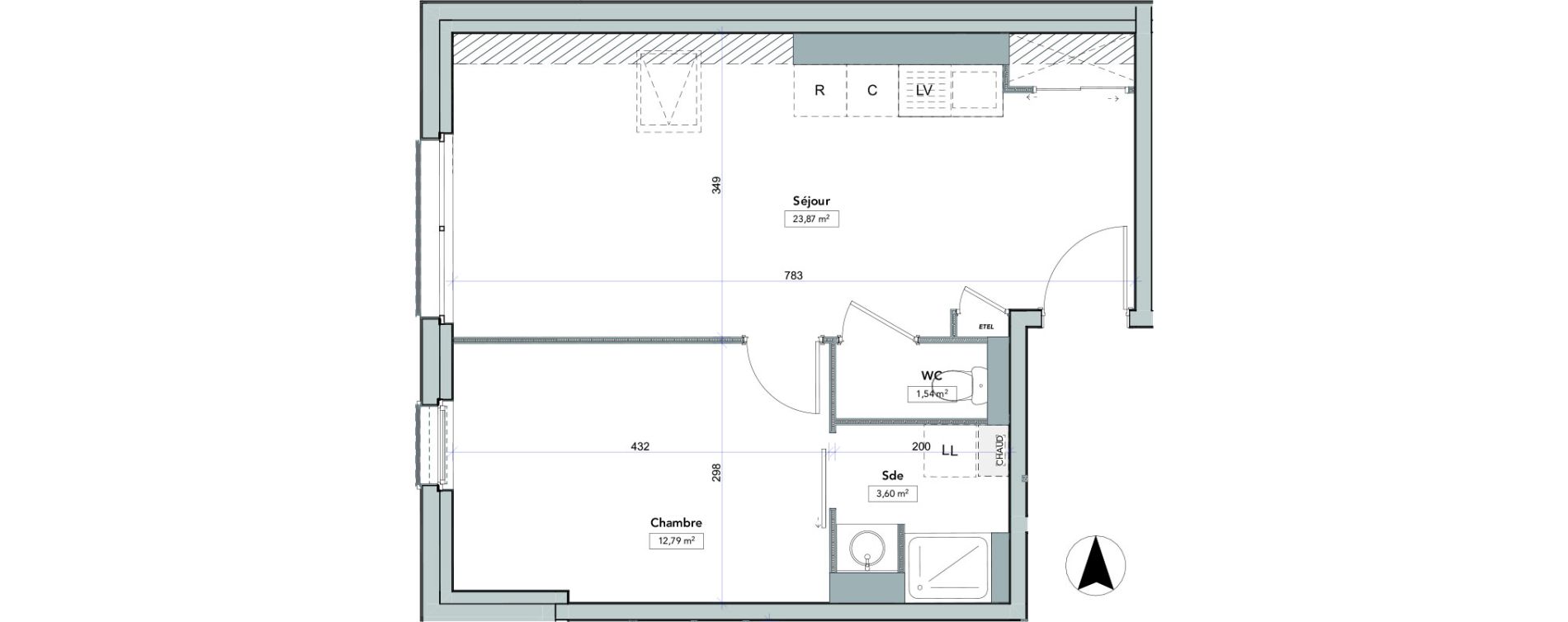 Appartement T2 de 41,80 m2 &agrave; Amboise Centre