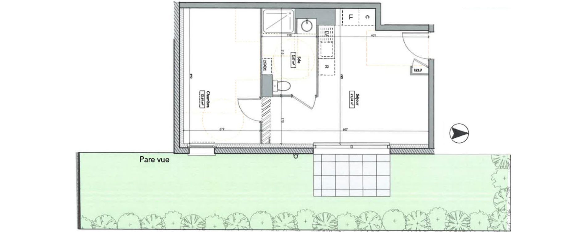 Appartement T2 de 40,40 m2 &agrave; Amboise Centre