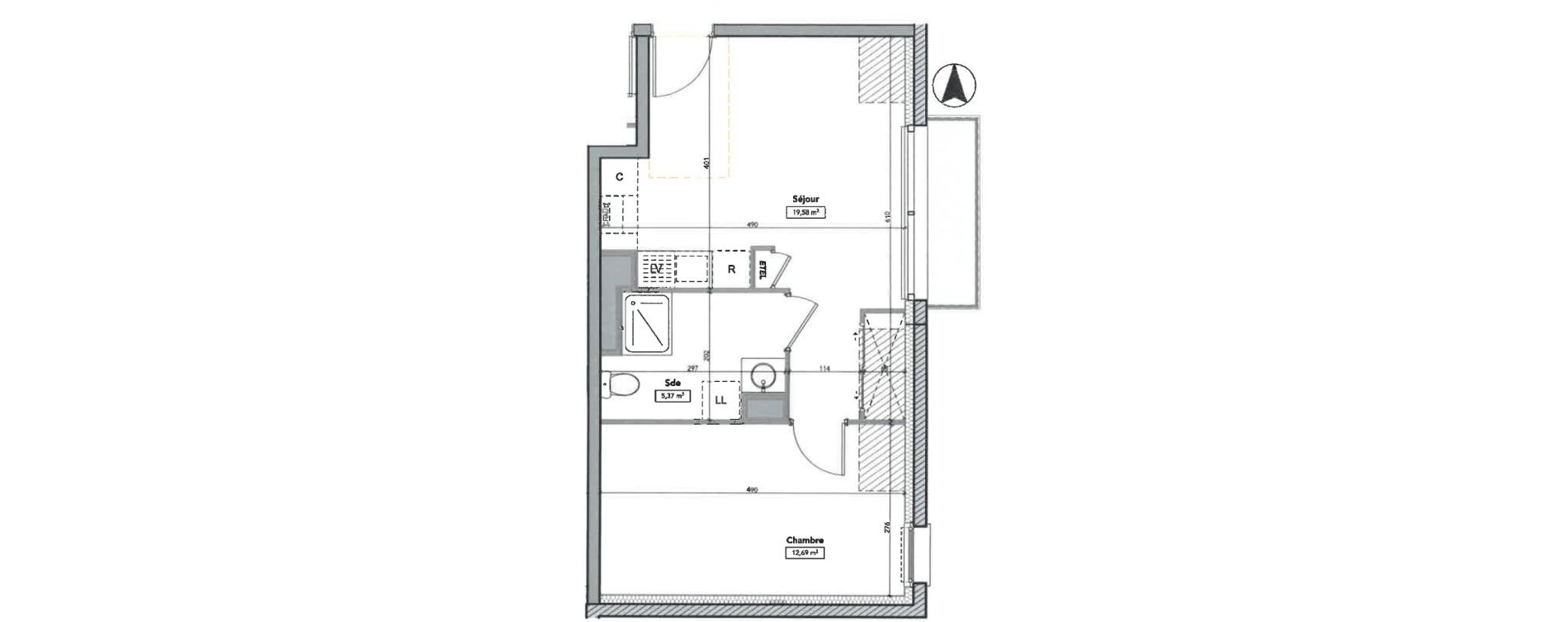 Appartement T2 de 37,64 m2 &agrave; Amboise Centre