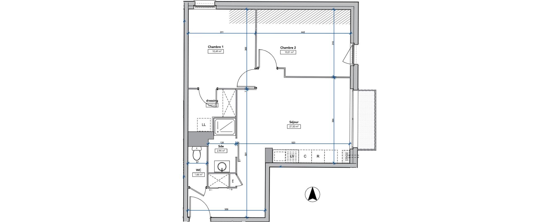 Appartement T3 de 56,22 m2 &agrave; Amboise Centre
