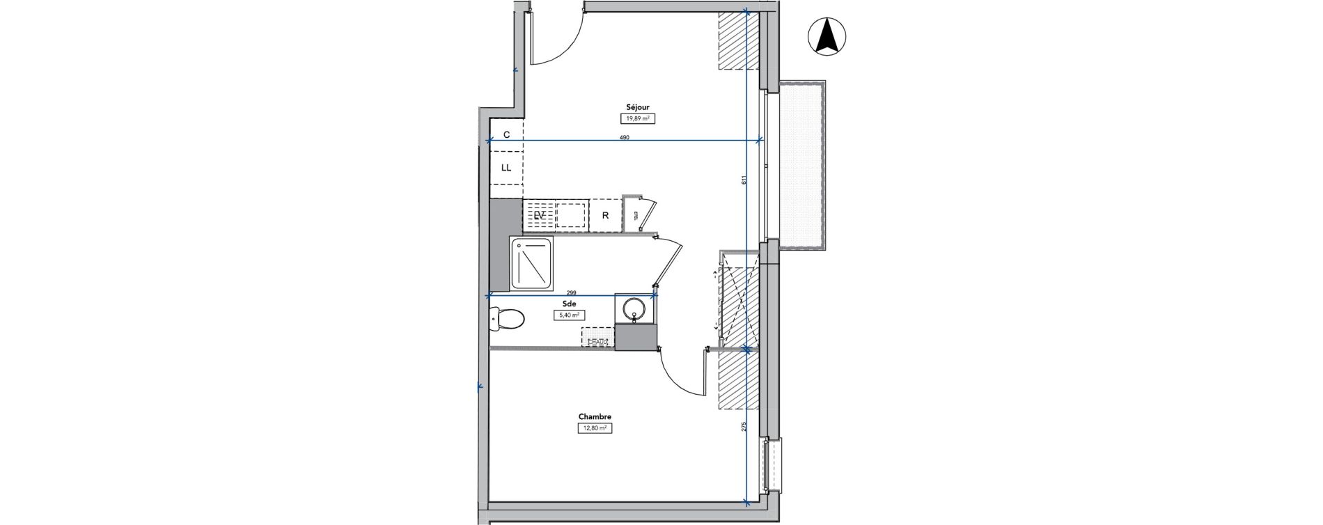 Appartement T2 de 38,09 m2 &agrave; Amboise Centre