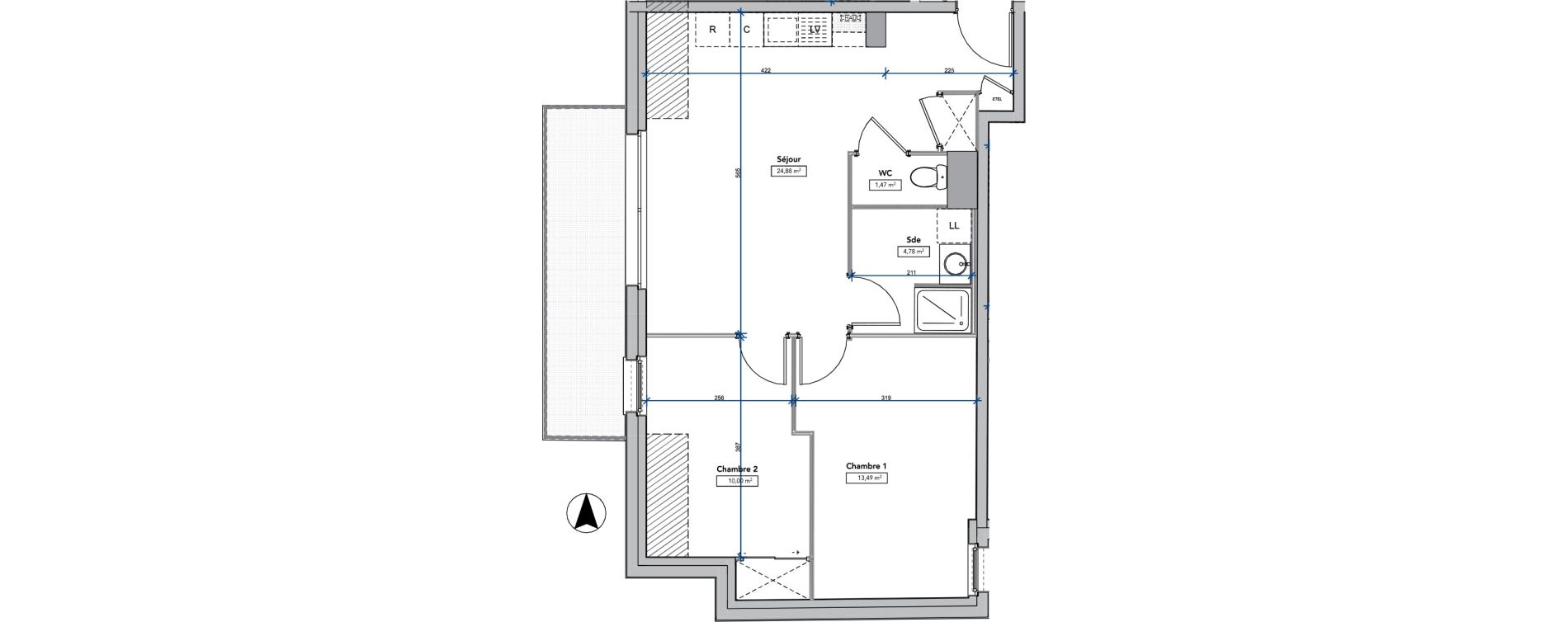 Appartement T3 de 54,62 m2 &agrave; Amboise Centre