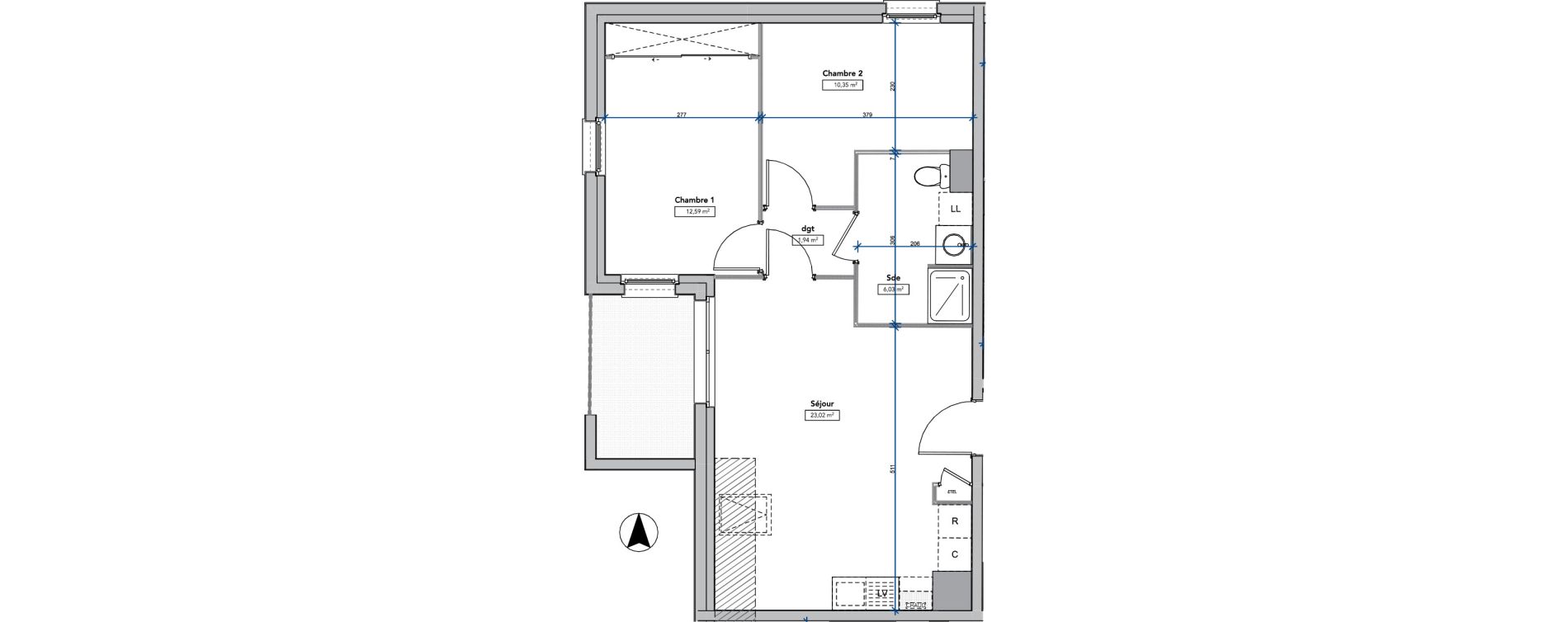 Appartement T3 de 53,93 m2 &agrave; Amboise Centre