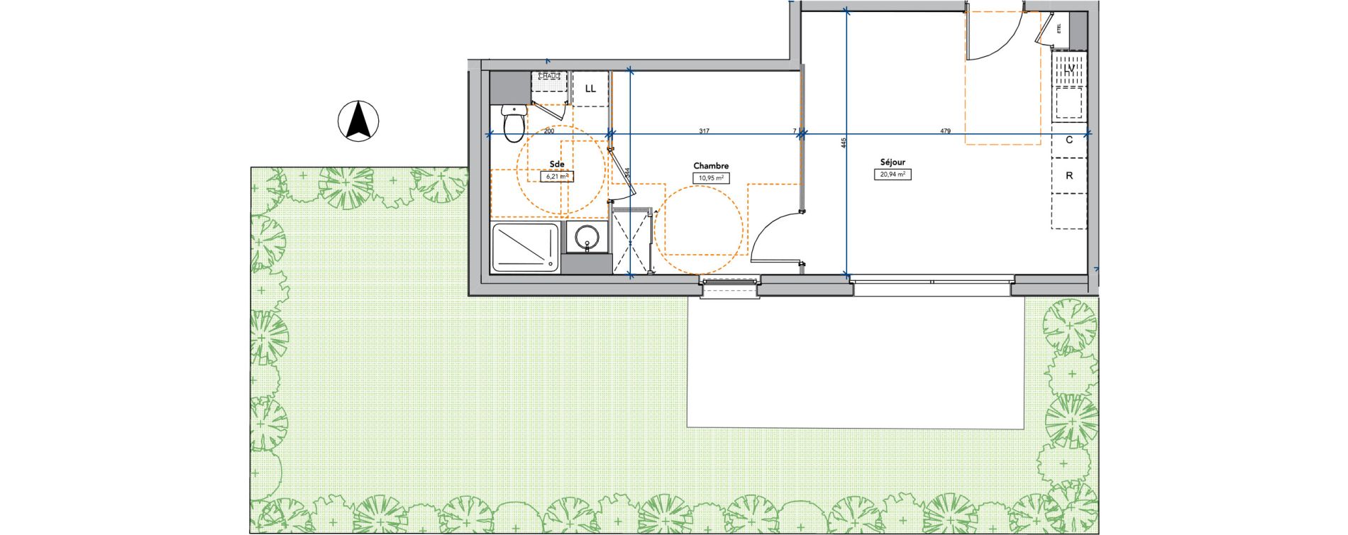 Appartement T2 de 38,10 m2 &agrave; Amboise Centre