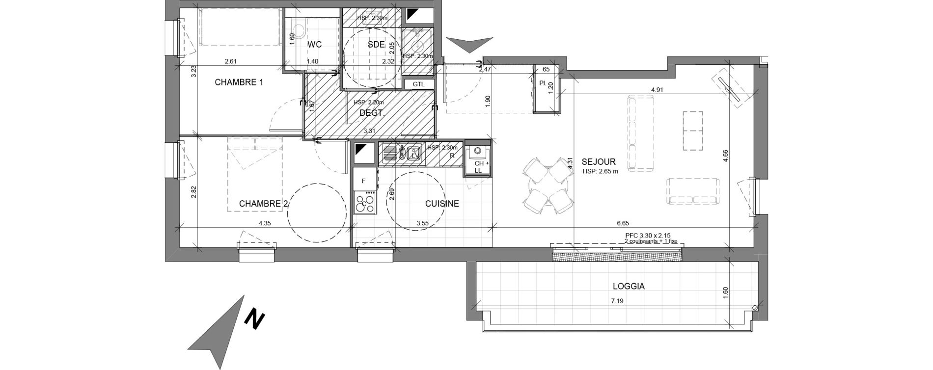 Appartement T3 de 73,41 m2 &agrave; Ballan-Mir&eacute; Centre