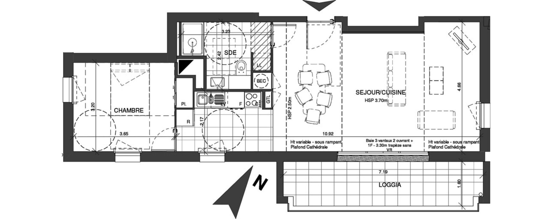 Appartement T2 de 59,36 m2 &agrave; Ballan-Mir&eacute; Centre