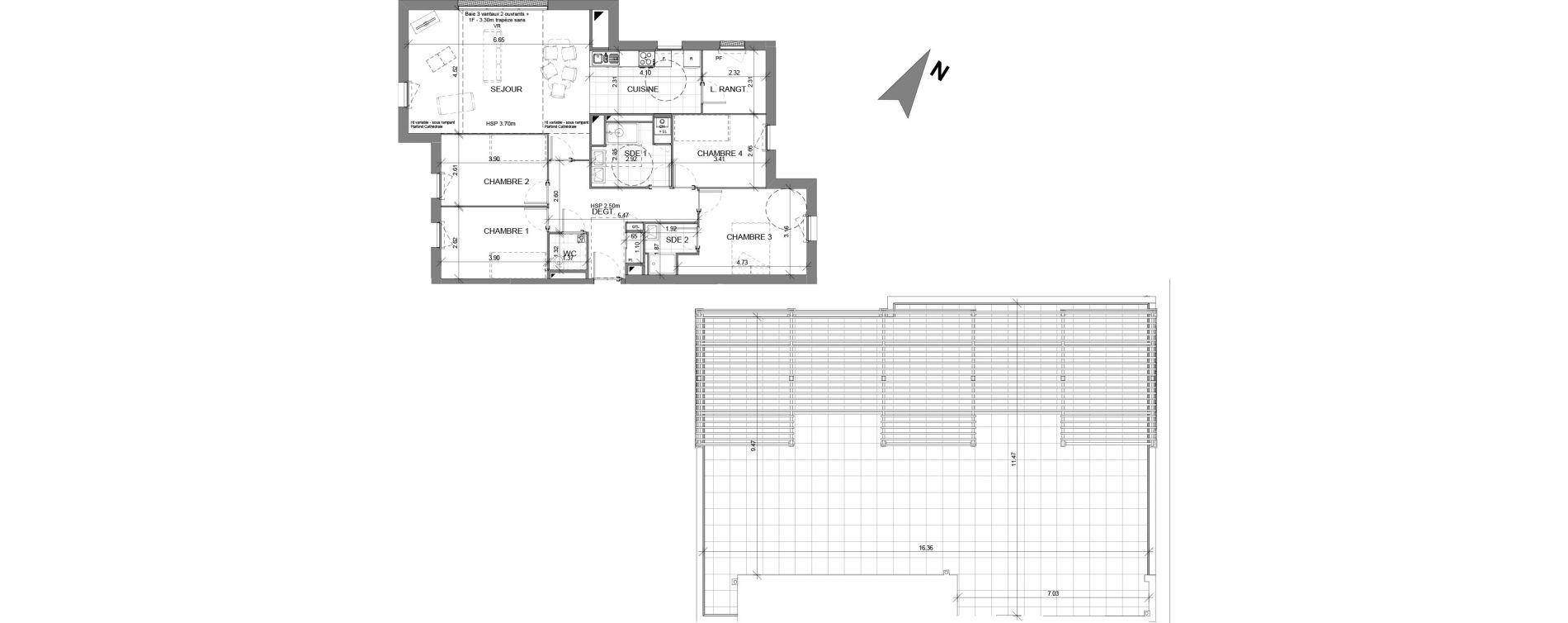 Appartement T5 de 111,62 m2 &agrave; Ballan-Mir&eacute; Centre