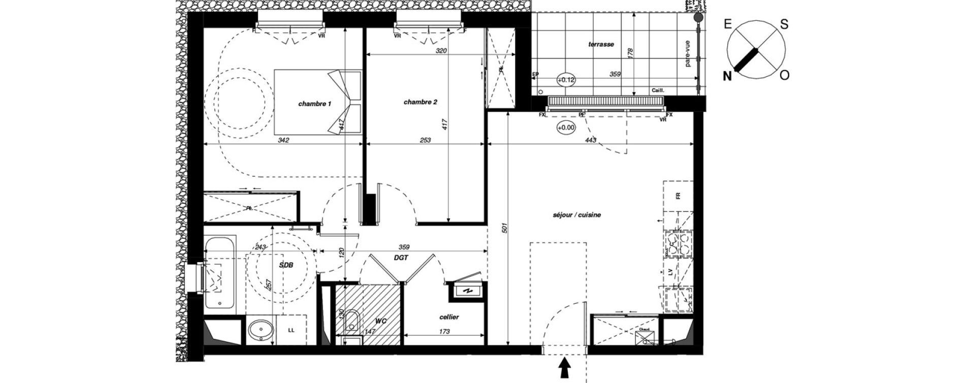 Appartement T3 de 61,01 m2 &agrave; Chambray-L&egrave;s-Tours Hippodrome