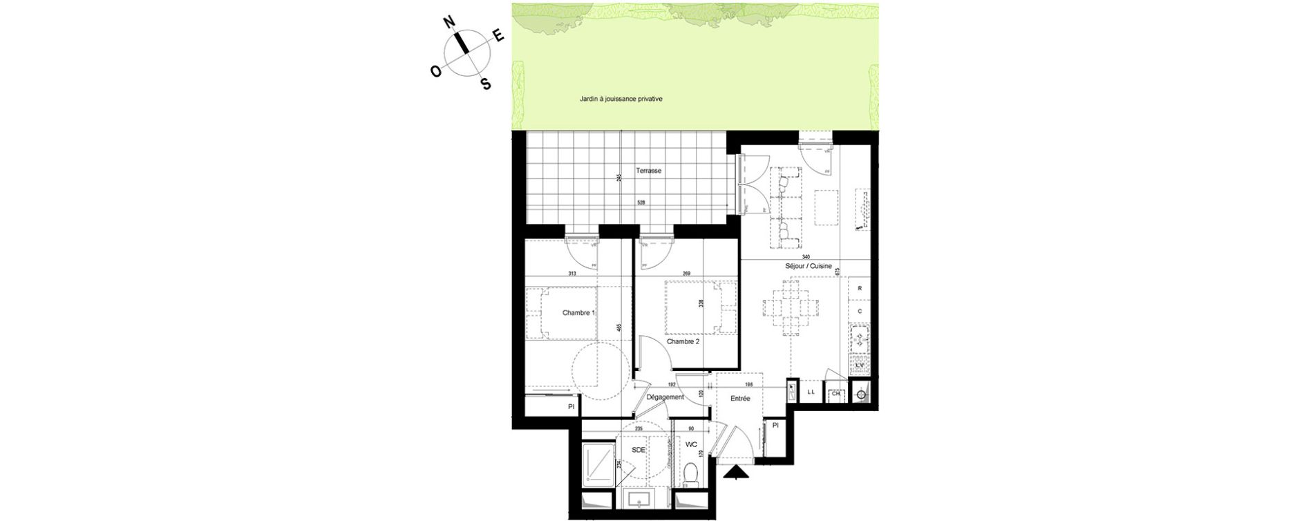 Appartement T3 de 56,77 m2 &agrave; Chambray-L&egrave;s-Tours Centre