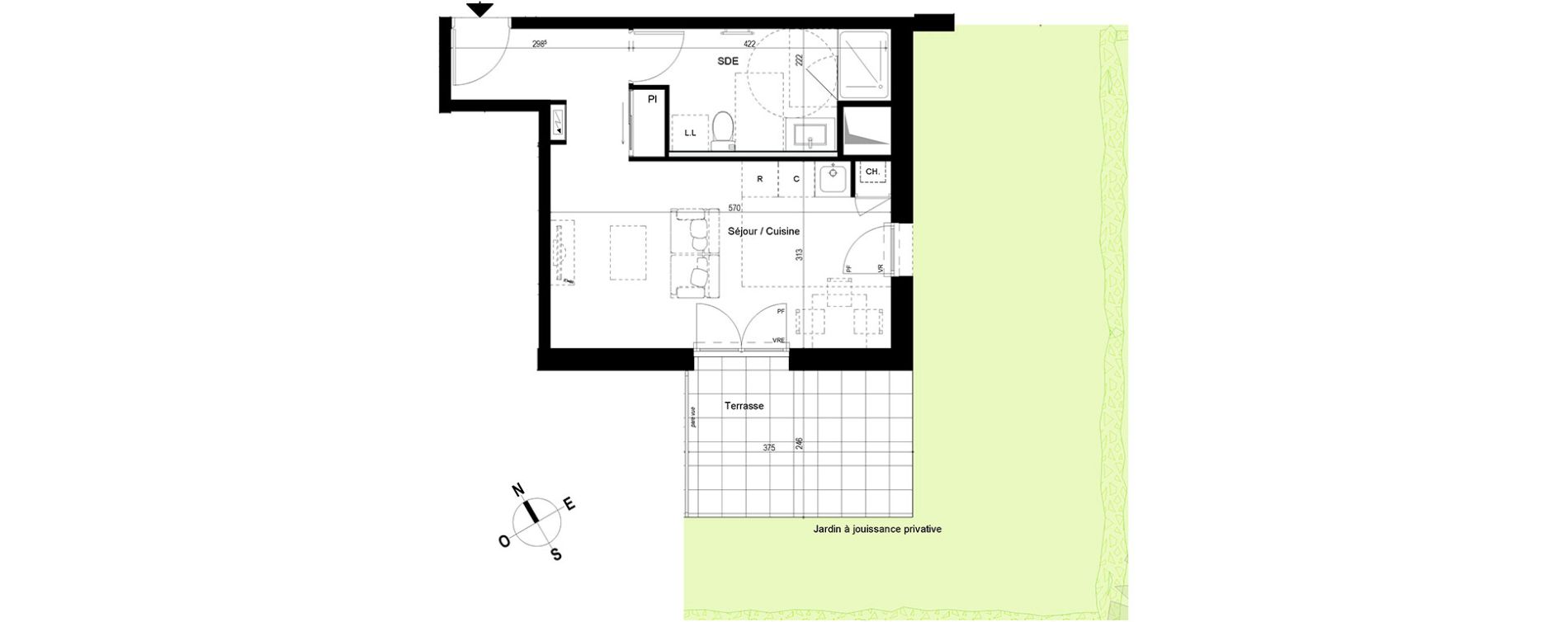 Appartement T1 bis de 30,79 m2 &agrave; Chambray-L&egrave;s-Tours Centre