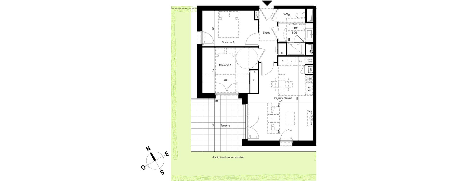 Appartement T3 de 55,85 m2 &agrave; Chambray-L&egrave;s-Tours Centre