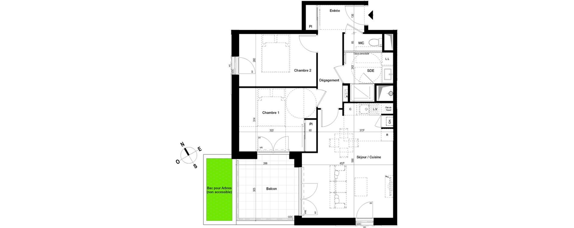 Appartement T3 de 60,10 m2 &agrave; Chambray-L&egrave;s-Tours Centre