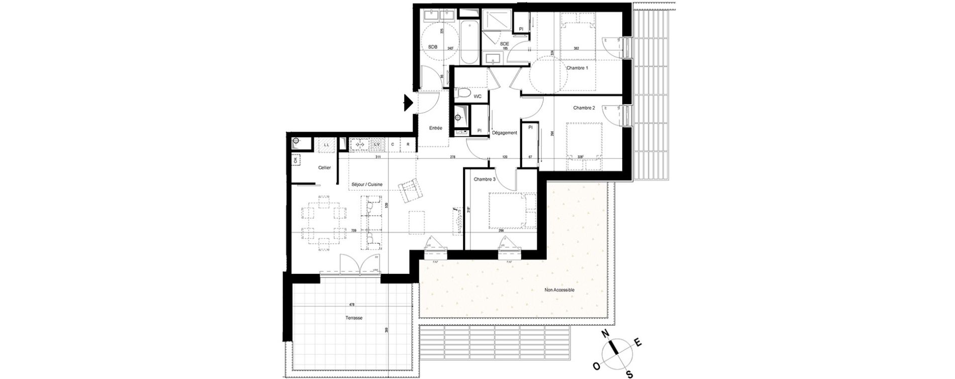 Appartement T4 de 87,18 m2 &agrave; Chambray-L&egrave;s-Tours Centre