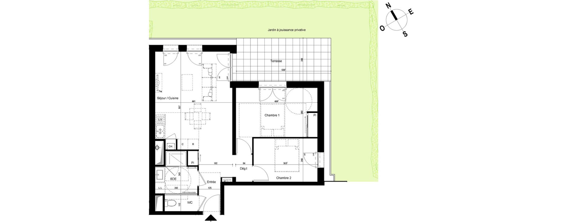 Appartement T3 de 60,80 m2 &agrave; Chambray-L&egrave;s-Tours Centre