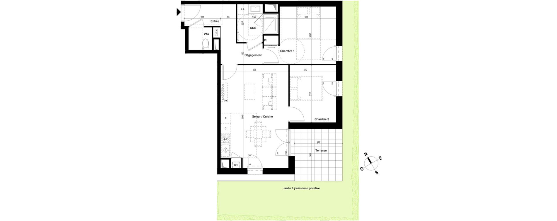 Appartement T3 de 58,86 m2 &agrave; Chambray-L&egrave;s-Tours Centre