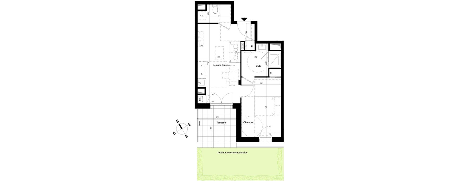 Appartement T2 de 39,28 m2 &agrave; Chambray-L&egrave;s-Tours Centre