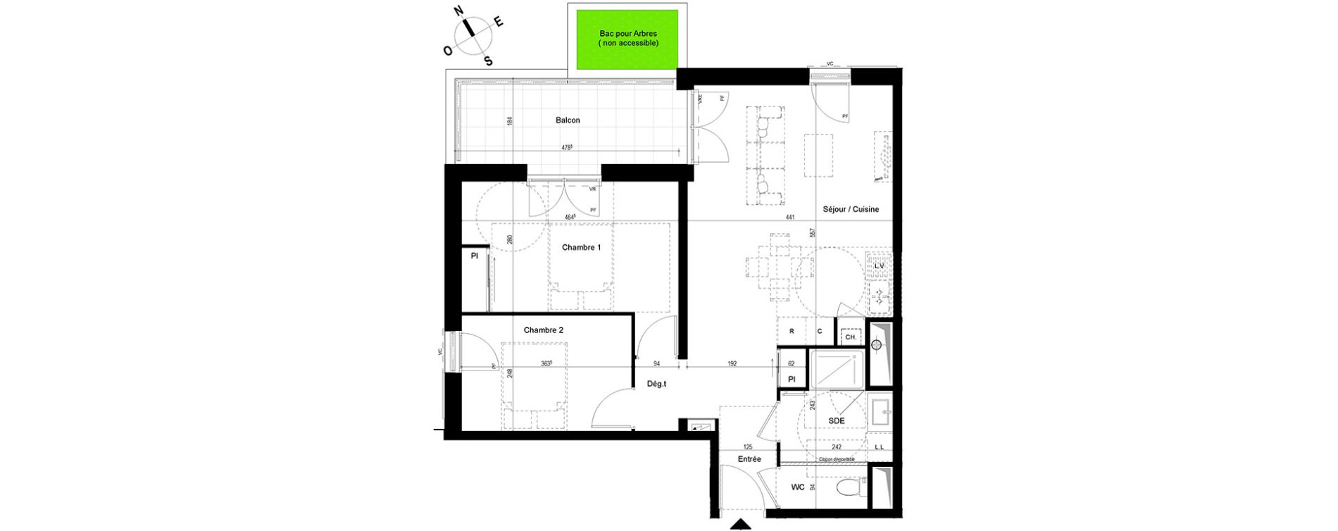 Appartement T3 de 60,80 m2 &agrave; Chambray-L&egrave;s-Tours Centre