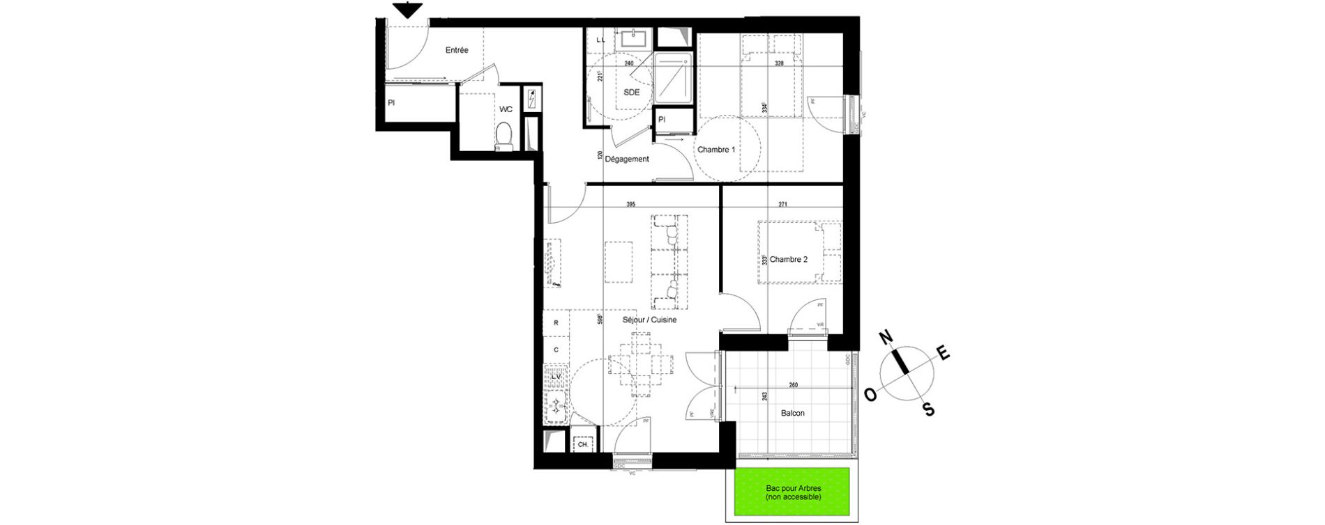 Appartement T3 de 62,24 m2 &agrave; Chambray-L&egrave;s-Tours Centre