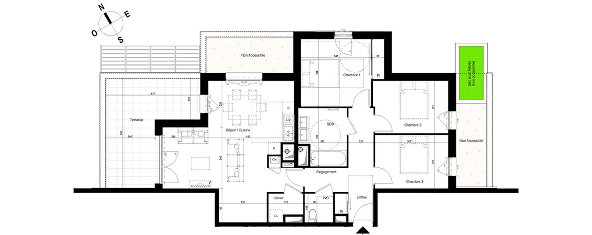 Appartement T4 de 86,79 m2 &agrave; Chambray-L&egrave;s-Tours Centre