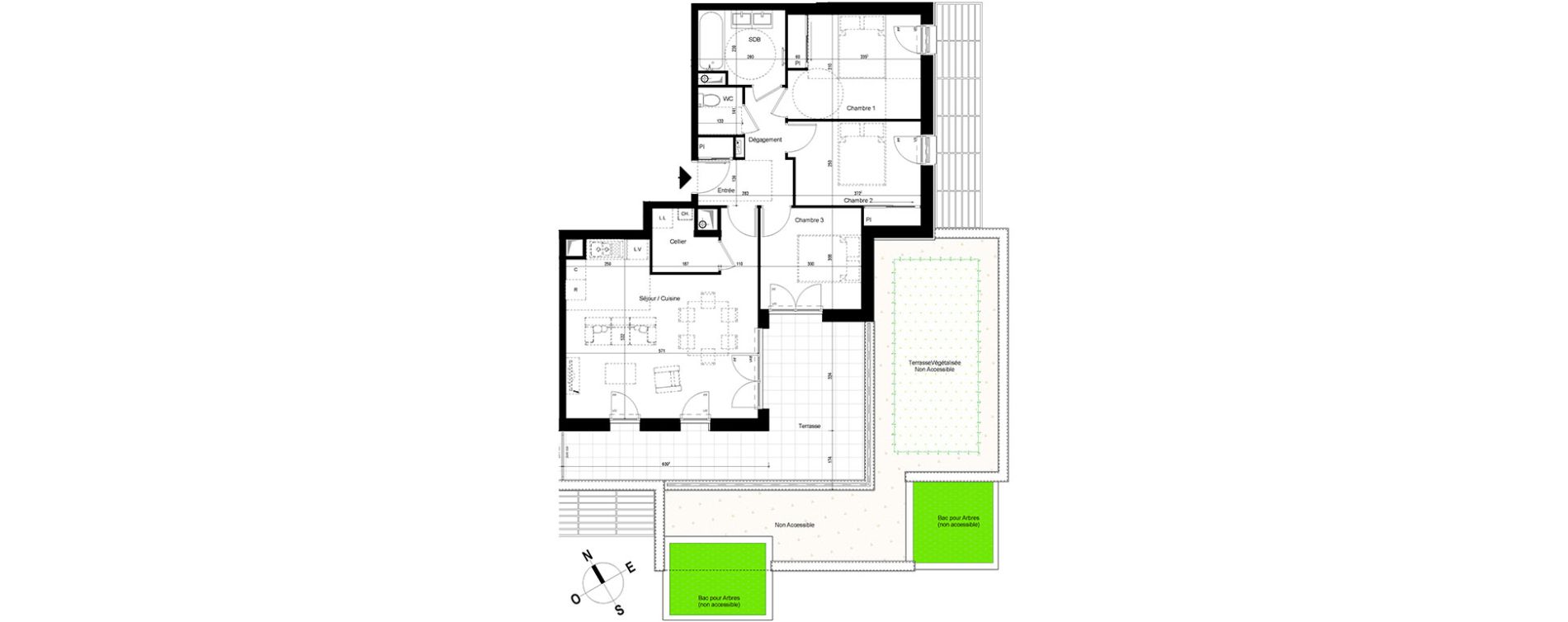 Appartement T4 de 78,39 m2 &agrave; Chambray-L&egrave;s-Tours Centre