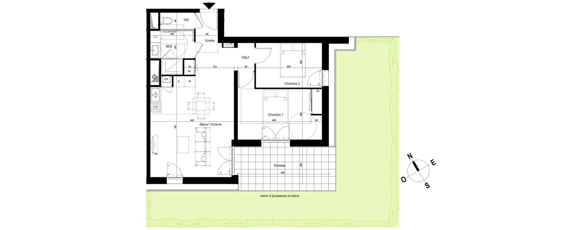 Appartement T3 de 62,36 m2 &agrave; Chambray-L&egrave;s-Tours Centre