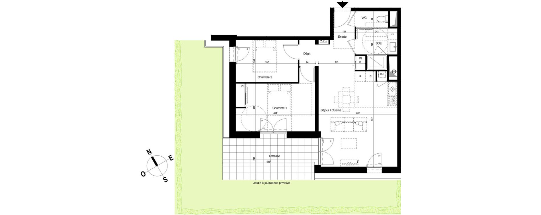 Appartement T3 de 62,36 m2 &agrave; Chambray-L&egrave;s-Tours Centre