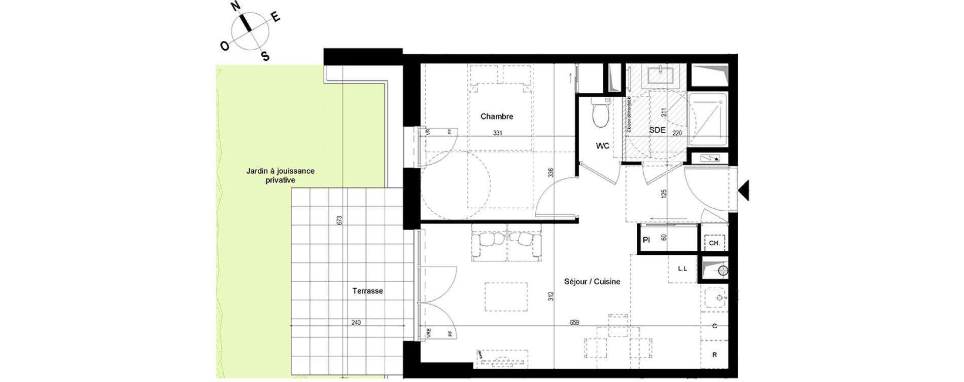 Appartement T2 de 40,66 m2 &agrave; Chambray-L&egrave;s-Tours Centre