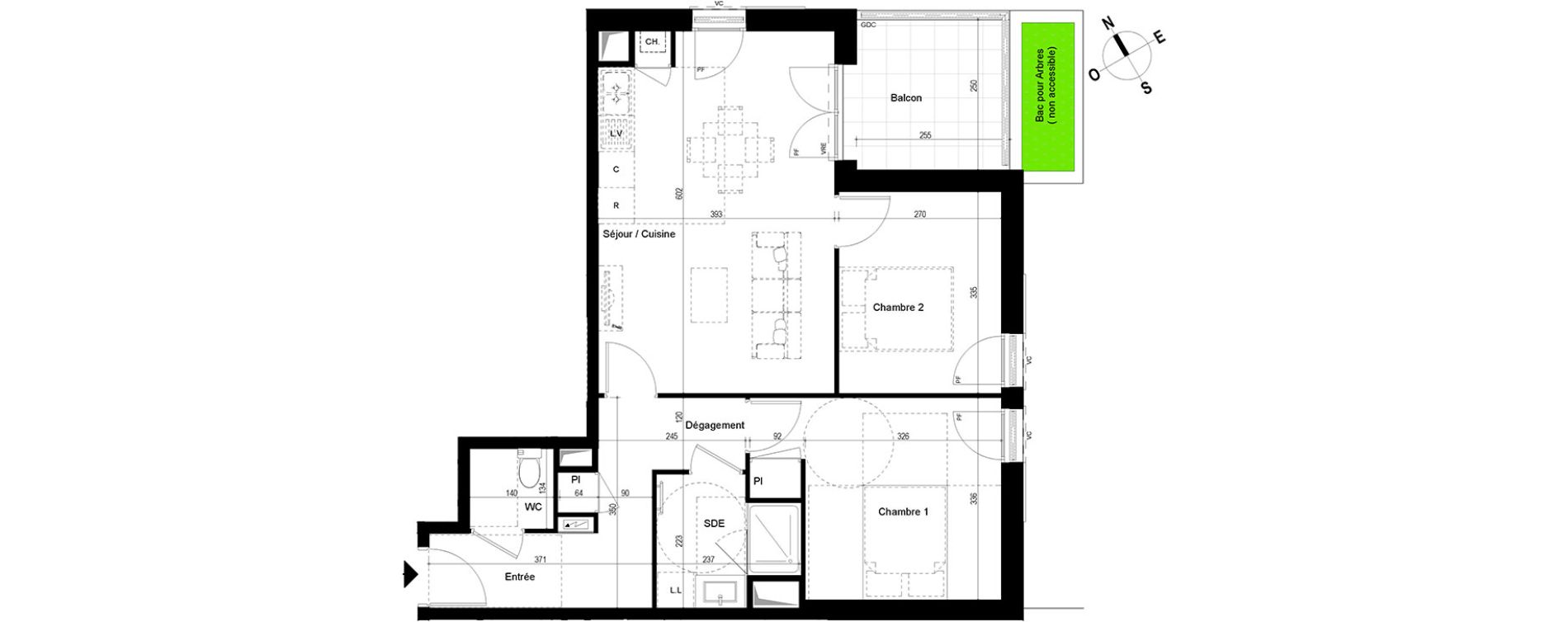 Appartement T3 de 60,19 m2 &agrave; Chambray-L&egrave;s-Tours Centre