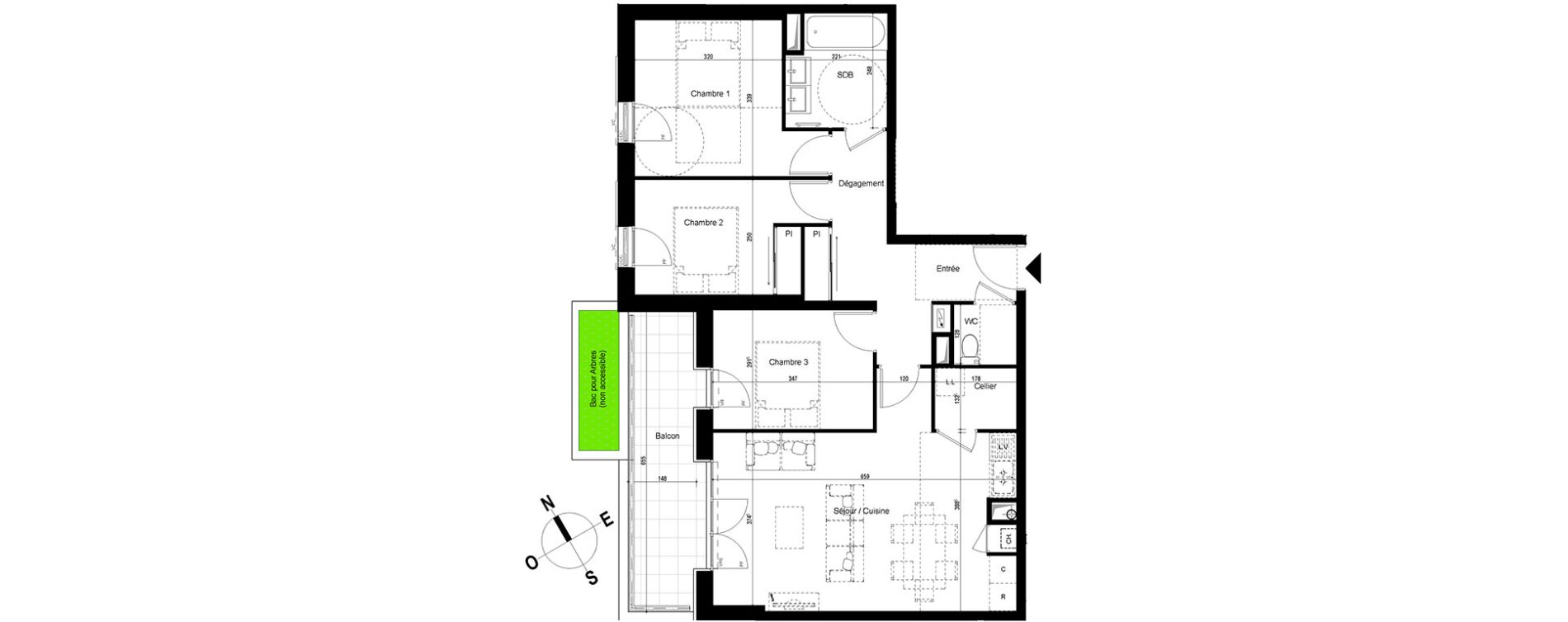 Appartement T4 de 77,19 m2 &agrave; Chambray-L&egrave;s-Tours Centre