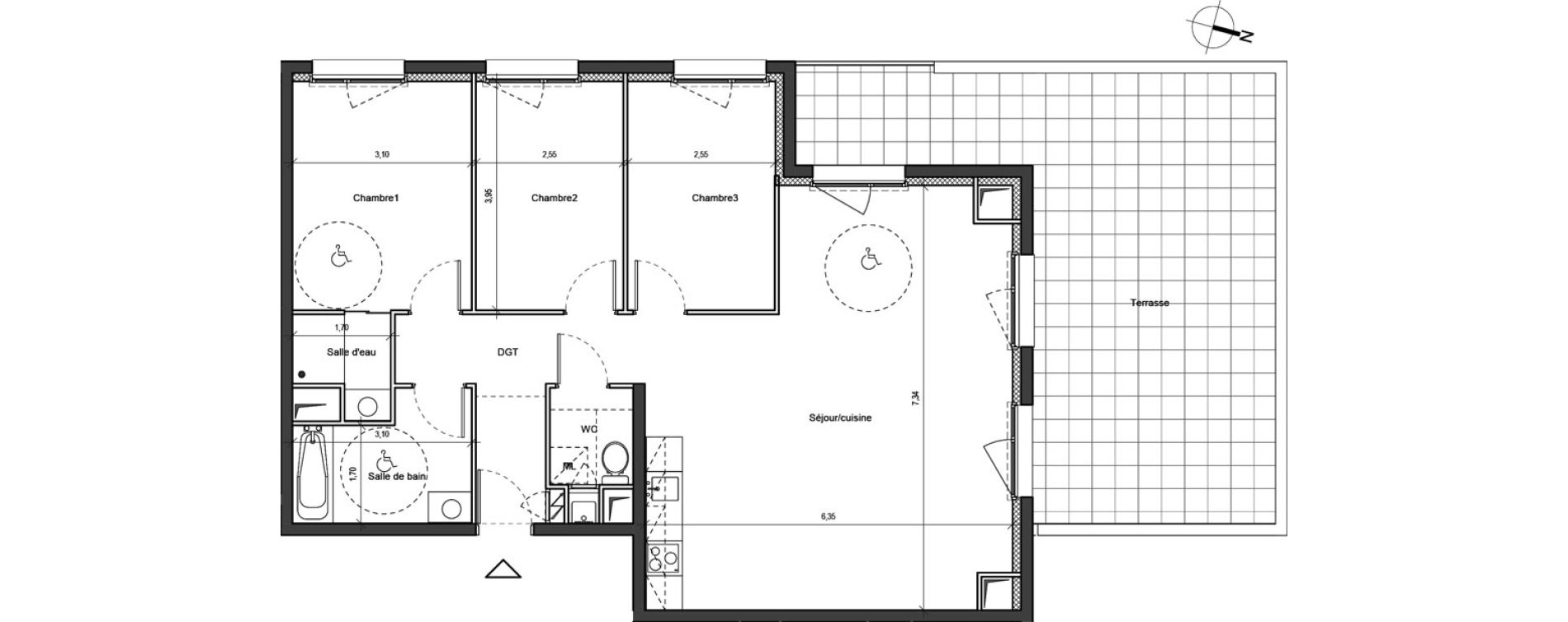 Appartement T4 de 92,22 m2 &agrave; Chambray-L&egrave;s-Tours Guignardiere
