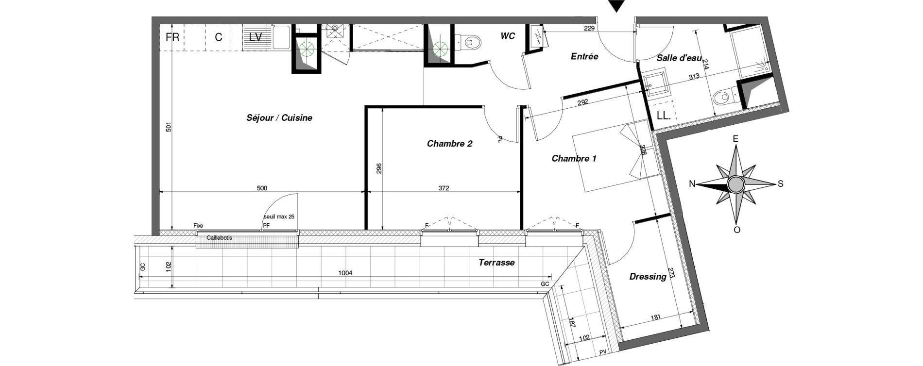 Appartement T3 de 67,90 m2 &agrave; Chambray-L&egrave;s-Tours Centre ville - pommiers