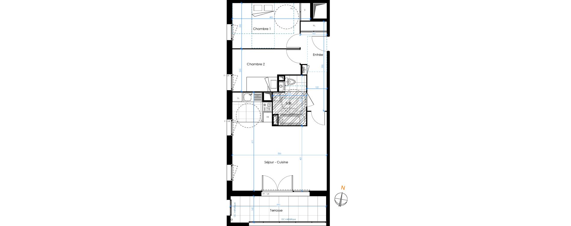 Appartement T3 de 65,04 m2 &agrave; Chambray-L&egrave;s-Tours Centre