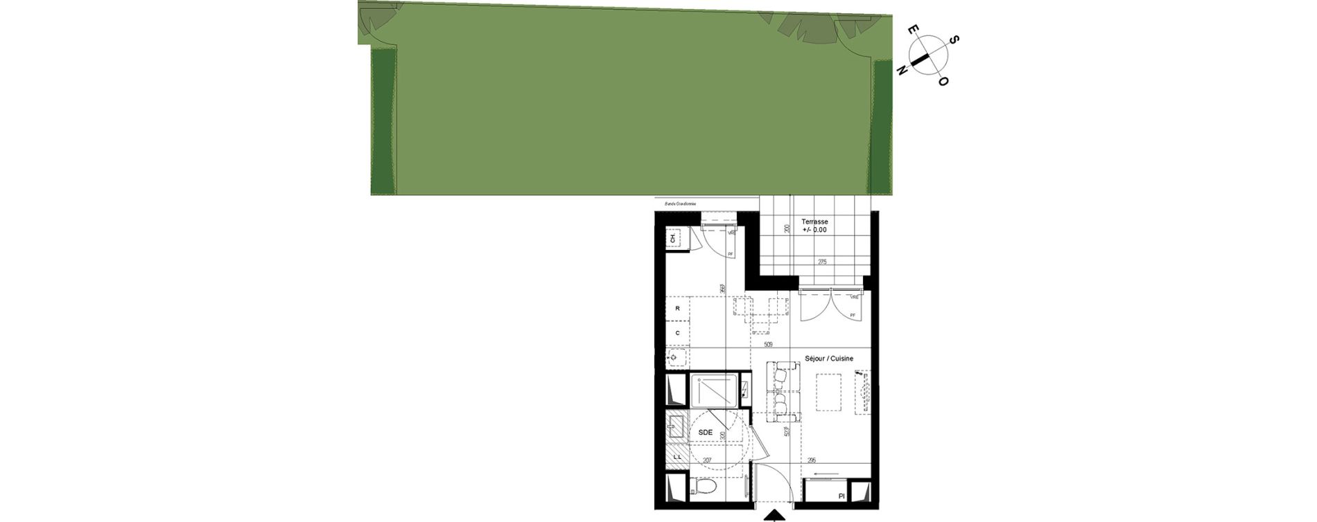 Appartement T1 bis de 27,93 m2 &agrave; Chambray-L&egrave;s-Tours Centre