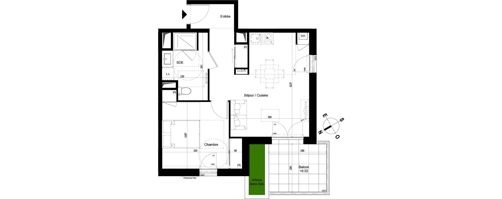 Appartement T2 de 45,74 m2 &agrave; Chambray-L&egrave;s-Tours Centre