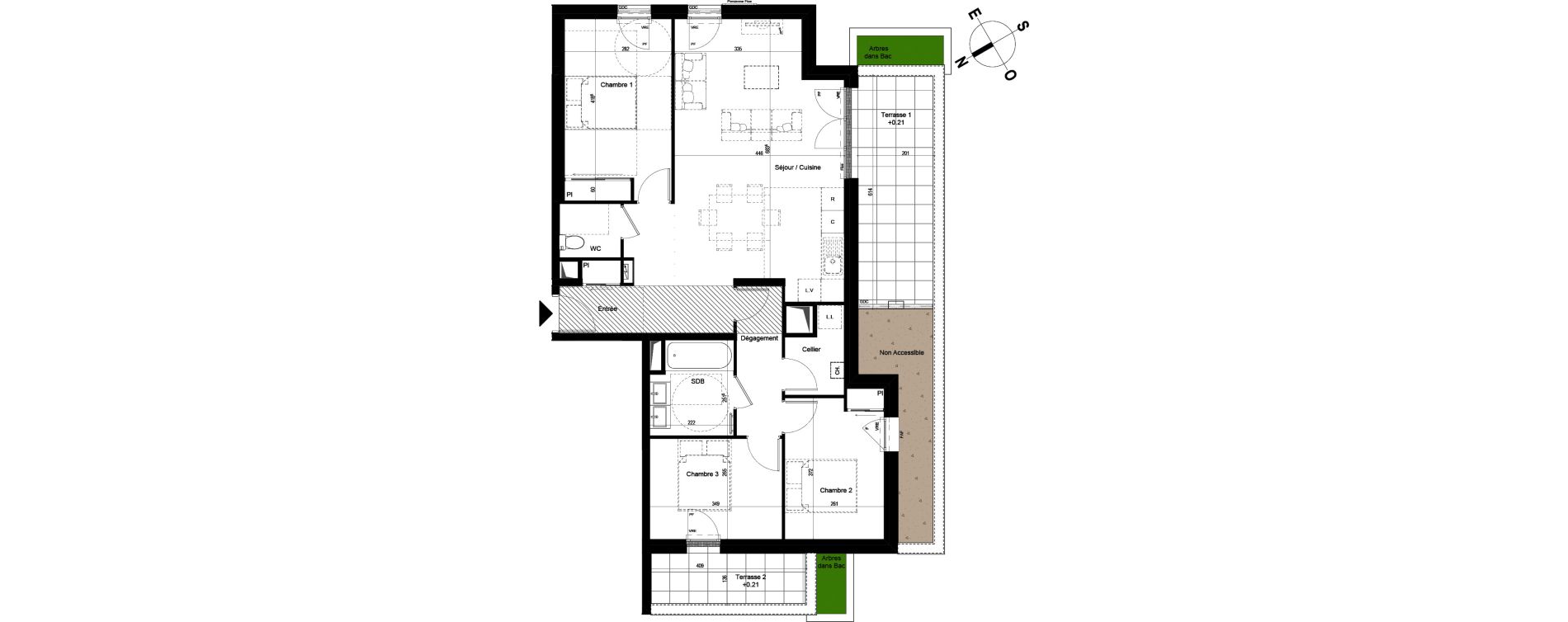 Appartement T4 de 87,08 m2 &agrave; Chambray-L&egrave;s-Tours Centre