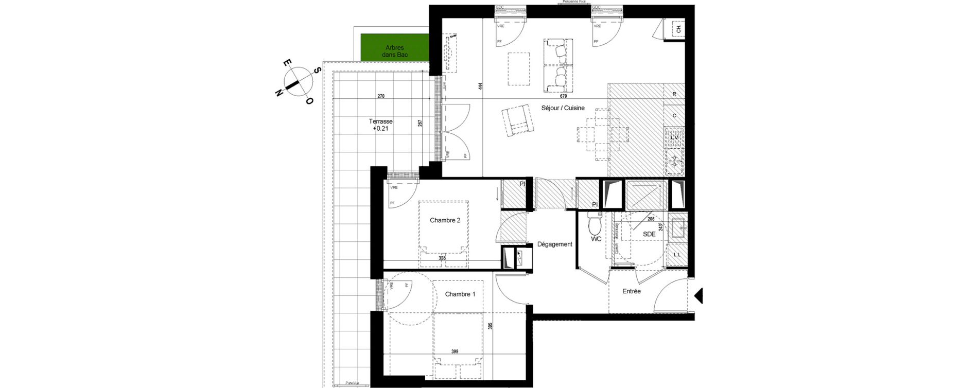 Appartement T3 de 66,50 m2 &agrave; Chambray-L&egrave;s-Tours Centre