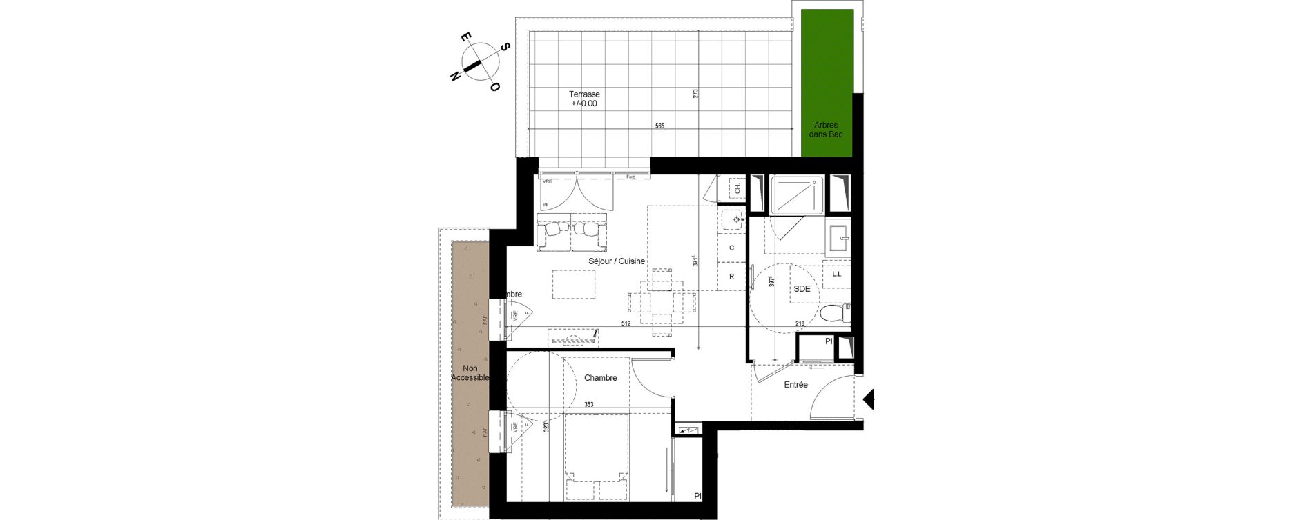 Appartement T2 de 43,44 m2 &agrave; Chambray-L&egrave;s-Tours Centre