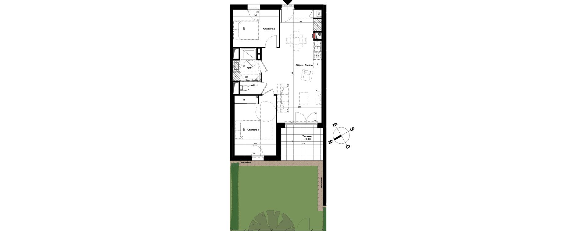 Appartement T3 de 58,34 m2 &agrave; Chambray-L&egrave;s-Tours Centre