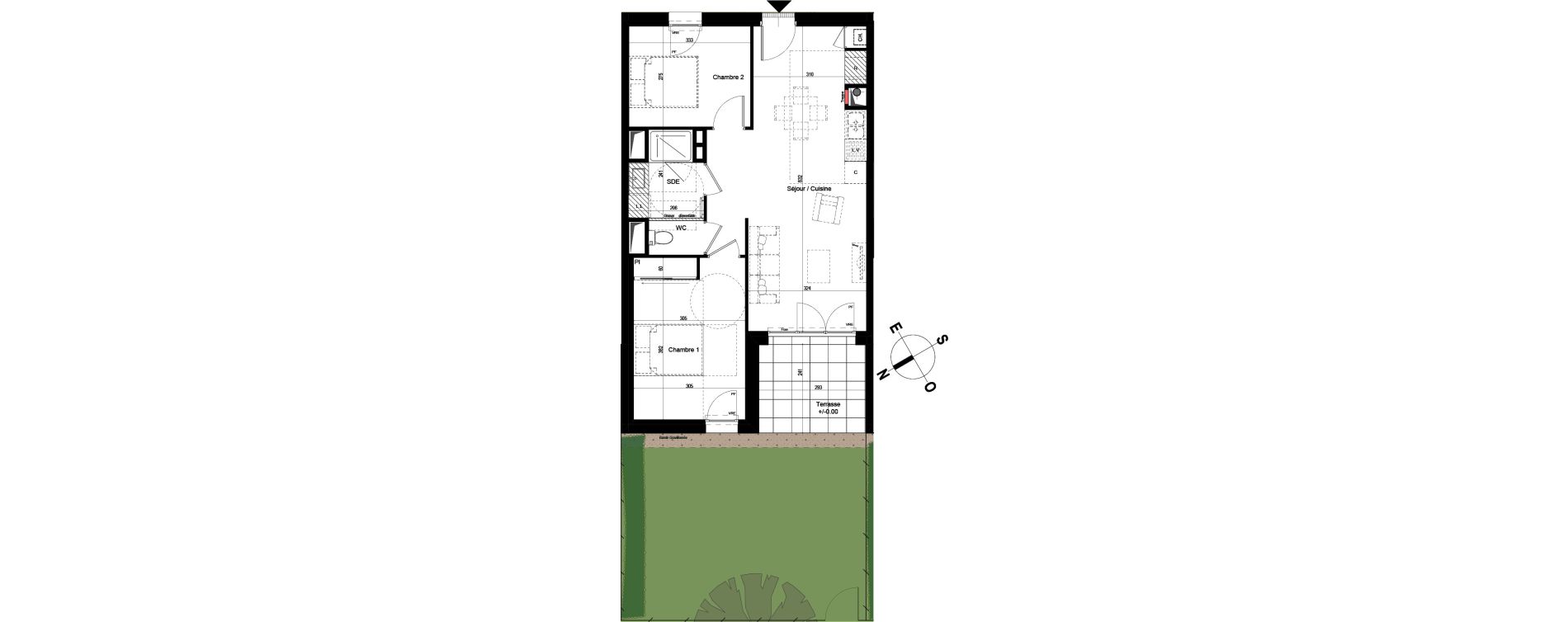 Appartement T3 de 58,11 m2 &agrave; Chambray-L&egrave;s-Tours Centre