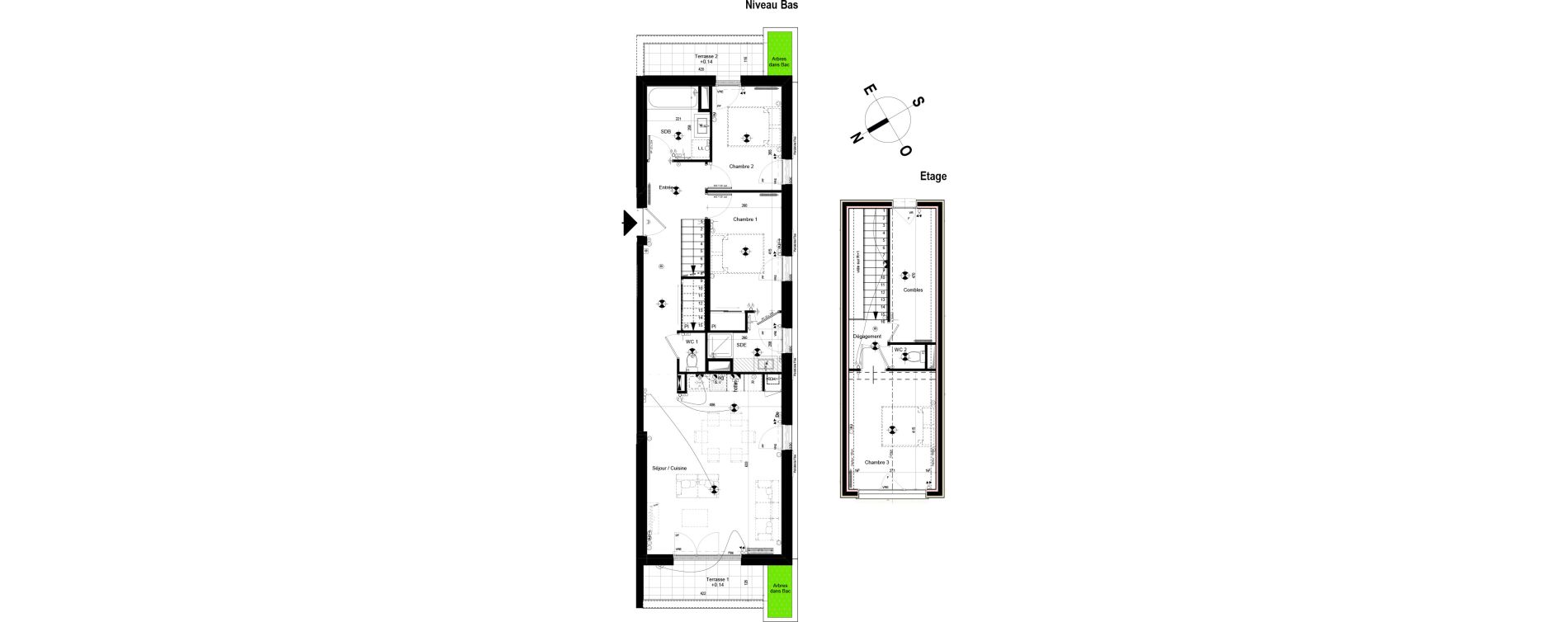 Duplex T4 de 94,21 m2 &agrave; Chambray-L&egrave;s-Tours Centre