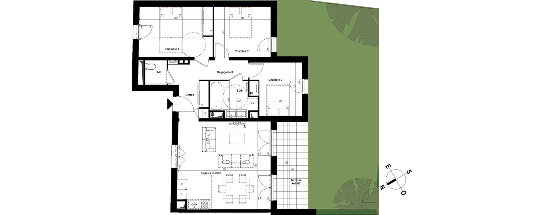 Appartement T4 de 81,55 m2 &agrave; Chambray-L&egrave;s-Tours Centre