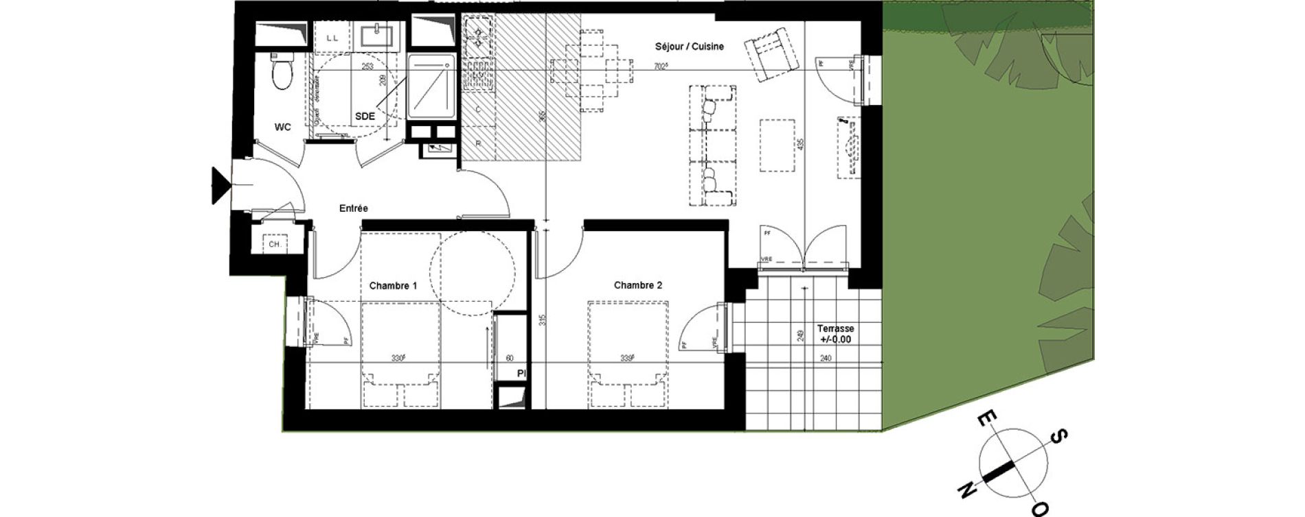 Appartement T3 de 61,17 m2 &agrave; Chambray-L&egrave;s-Tours Centre