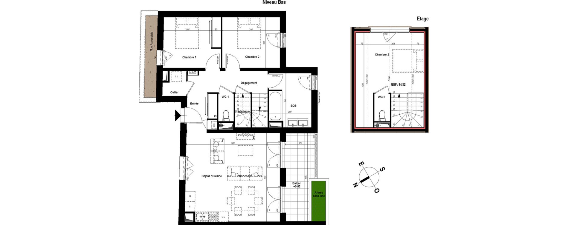 Duplex T4 de 85,74 m2 &agrave; Chambray-L&egrave;s-Tours Centre