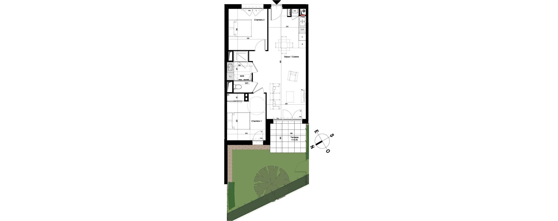 Appartement T3 de 61,07 m2 &agrave; Chambray-L&egrave;s-Tours Centre