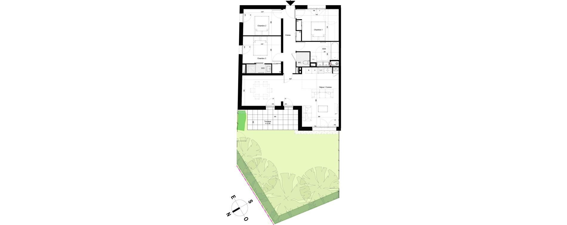 Appartement T4 de 92,57 m2 &agrave; Chambray-L&egrave;s-Tours Centre